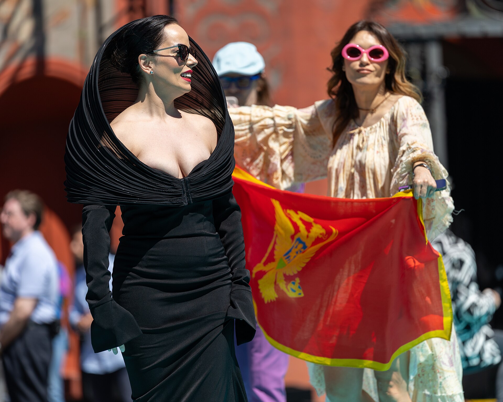 Žižić, representing Montenegro, on the Turquoise Carpet at Eurovision 2025 in Basel, Switzerland.