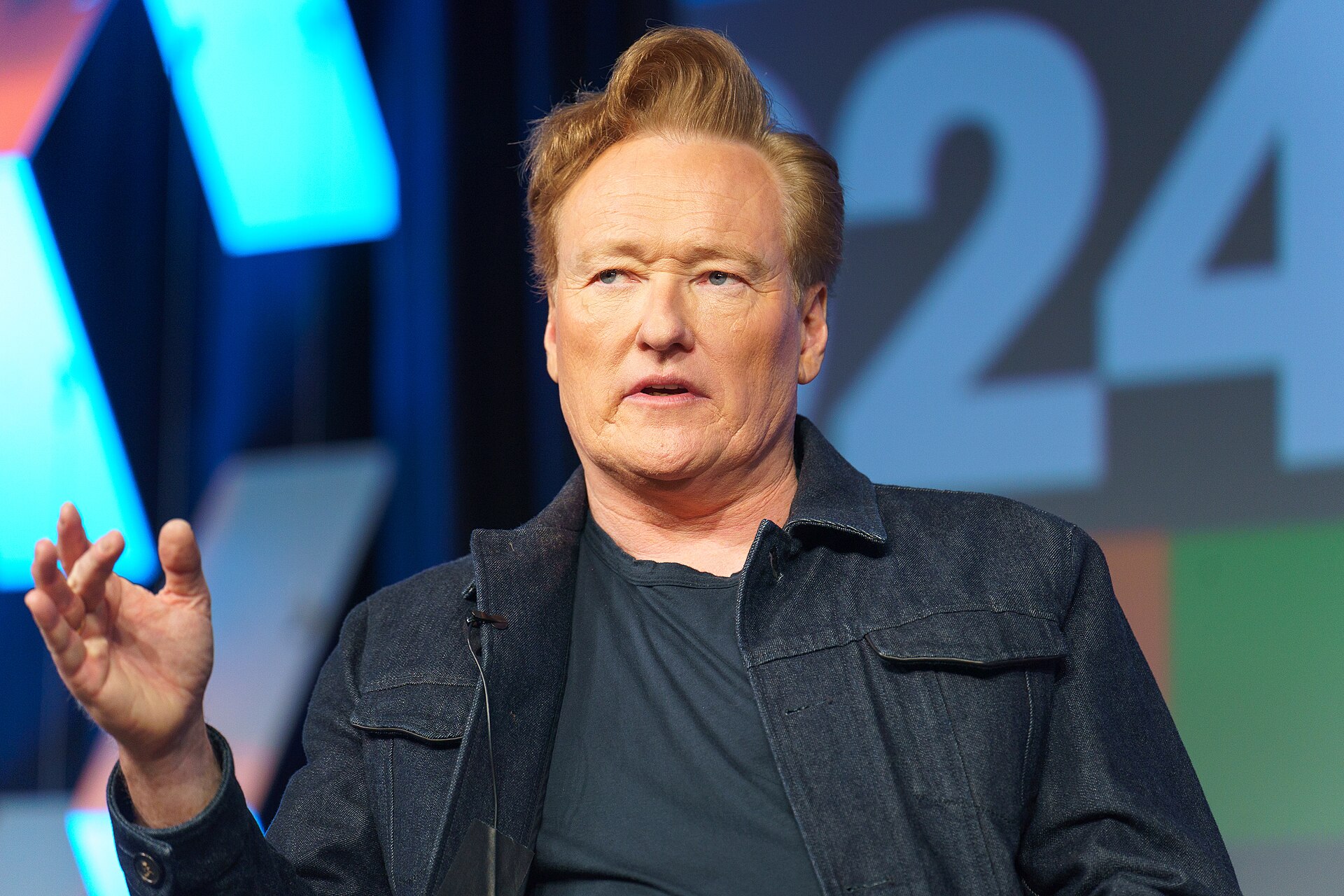 Conan O'Brien speaking at South by Southwest 2024