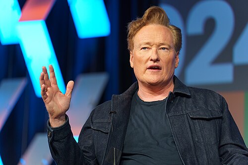 Conan O'Brien speaking at South by Southwest 2024