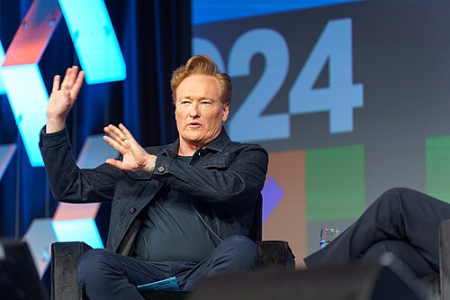 Conan O'Brien speaking at South by Southwest 2024