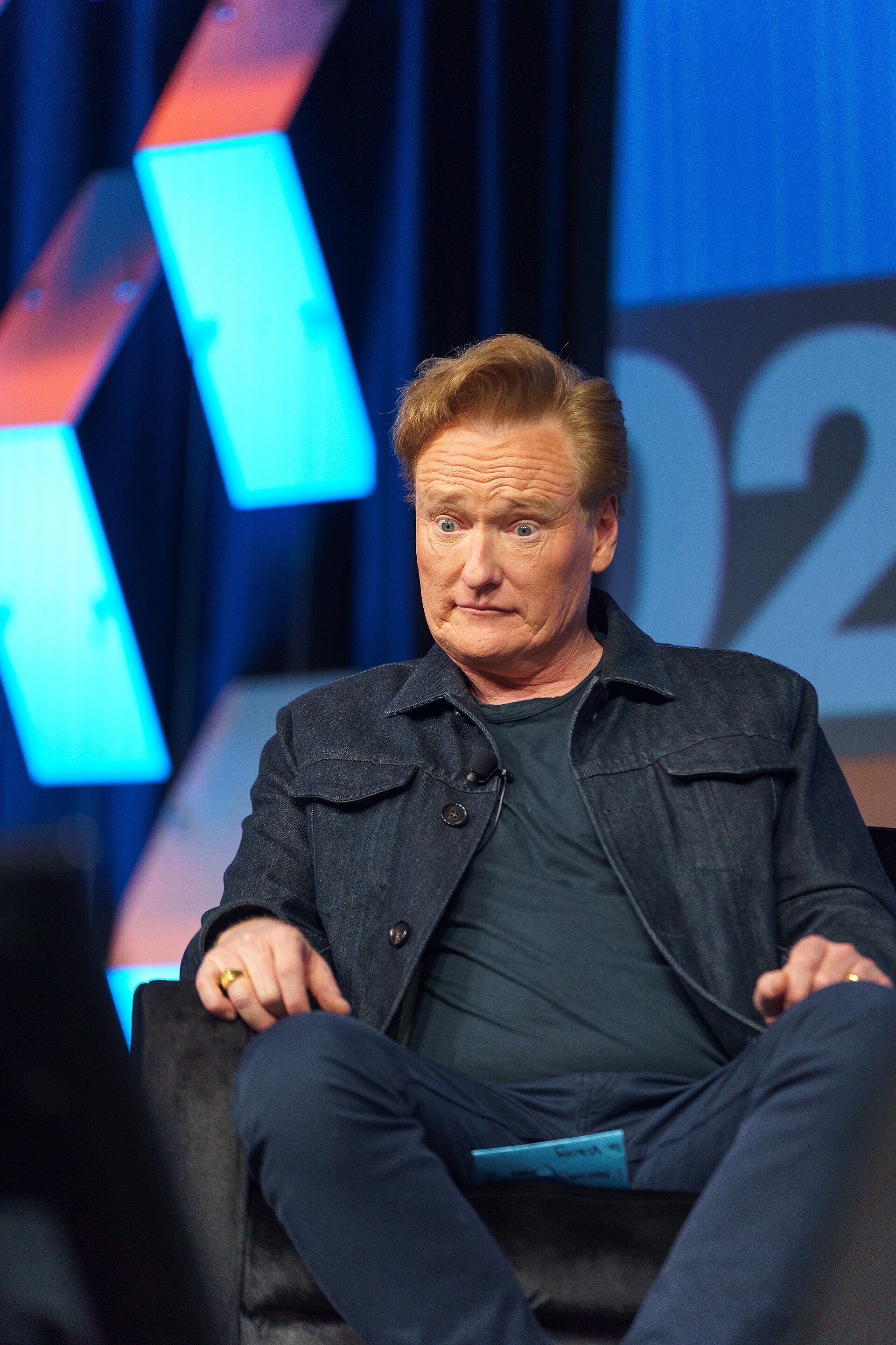 Conan O'Brien speaking at South by Southwest 2024