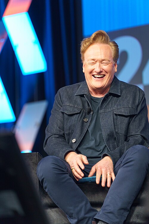 Conan O'Brien speaking at South by Southwest 2024