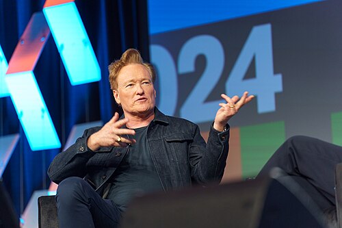 Conan O'Brien speaking at South by Southwest 2024