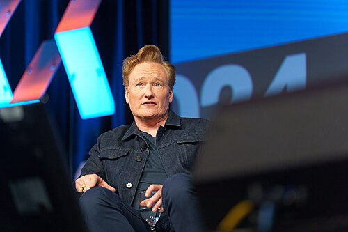 Conan O'Brien speaking at South by Southwest 2024