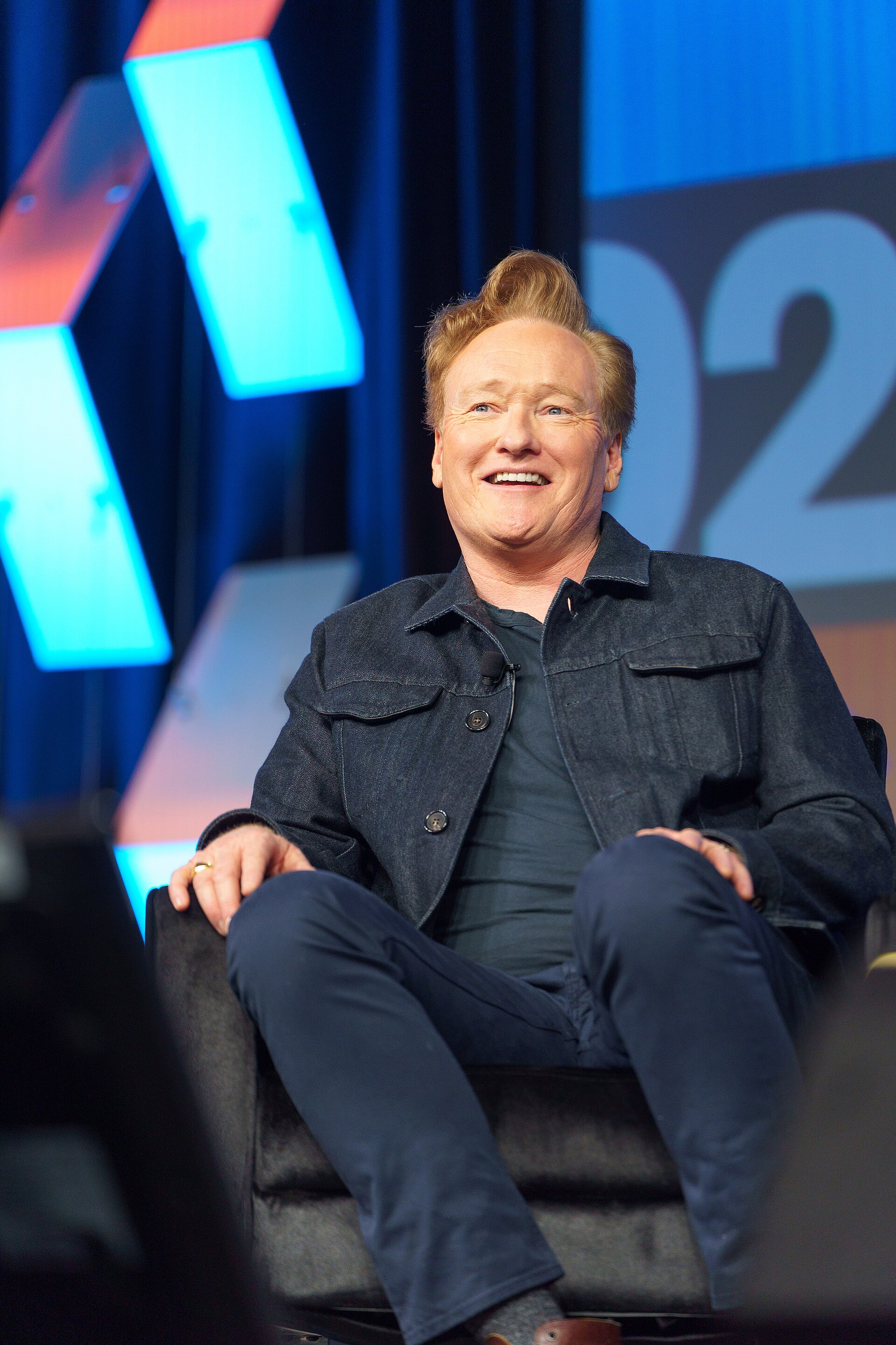 Conan O'Brien speaking at South by Southwest 2024