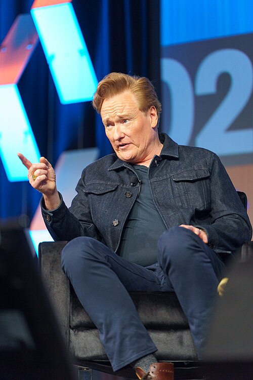 Conan O'Brien speaking at South by Southwest 2024