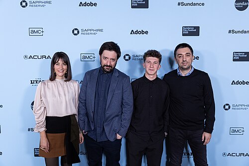 Ivana Shekutkoska, Georgi M. Unkovski, Arif Jakup, and Ivan Unkovski at the 2025 Sundance Film Festival for the premiere of “DJ Ahmet”