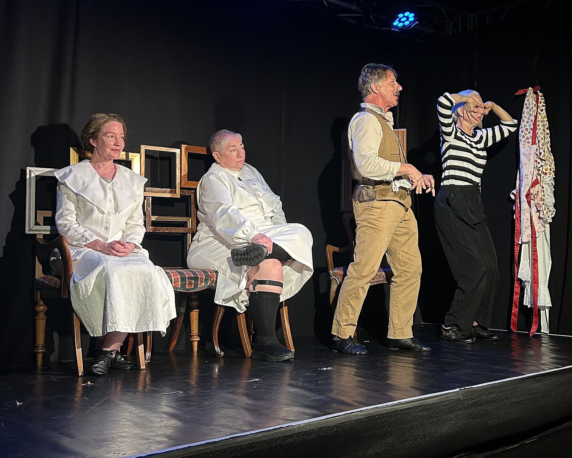 Barsha, Grant Neale, Alyssa Simon and Jenny Lee Mitchell in "The Marriage of Alice B Toklas by Gertrude Stein"
