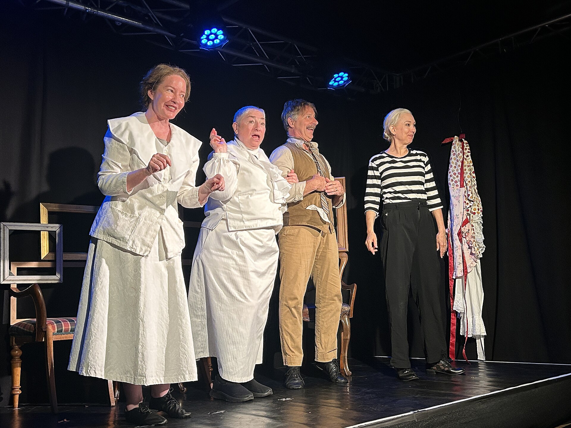 Barsha, Grant Neale, Alyssa Simon and Jenny Lee Mitchell in "The Marriage of Alice B Toklas by Gertrude Stein"