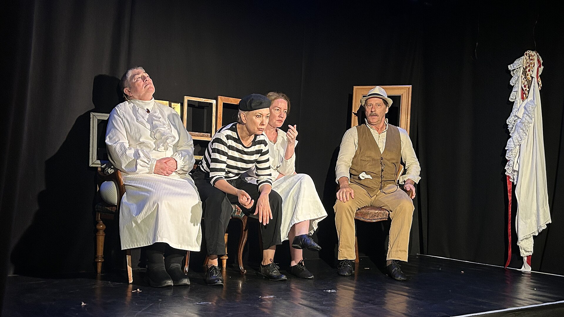 Barsha, Grant Neale, Alyssa Simon and Jenny Lee Mitchell in "The Marriage of Alice B Toklas by Gertrude Stein"