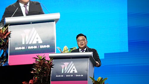 Bowen Zhou at AAAI 2026 in Singapore