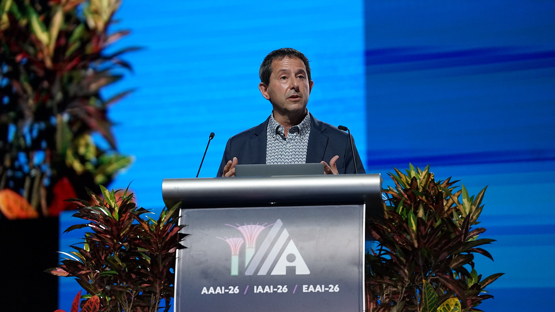 Peter Stone speaking at AAAI 2026 (AAAI-40) in Singapore