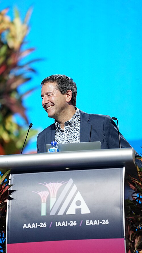 Peter Stone speaking at AAAI 2026 (AAAI-40) in Singapore