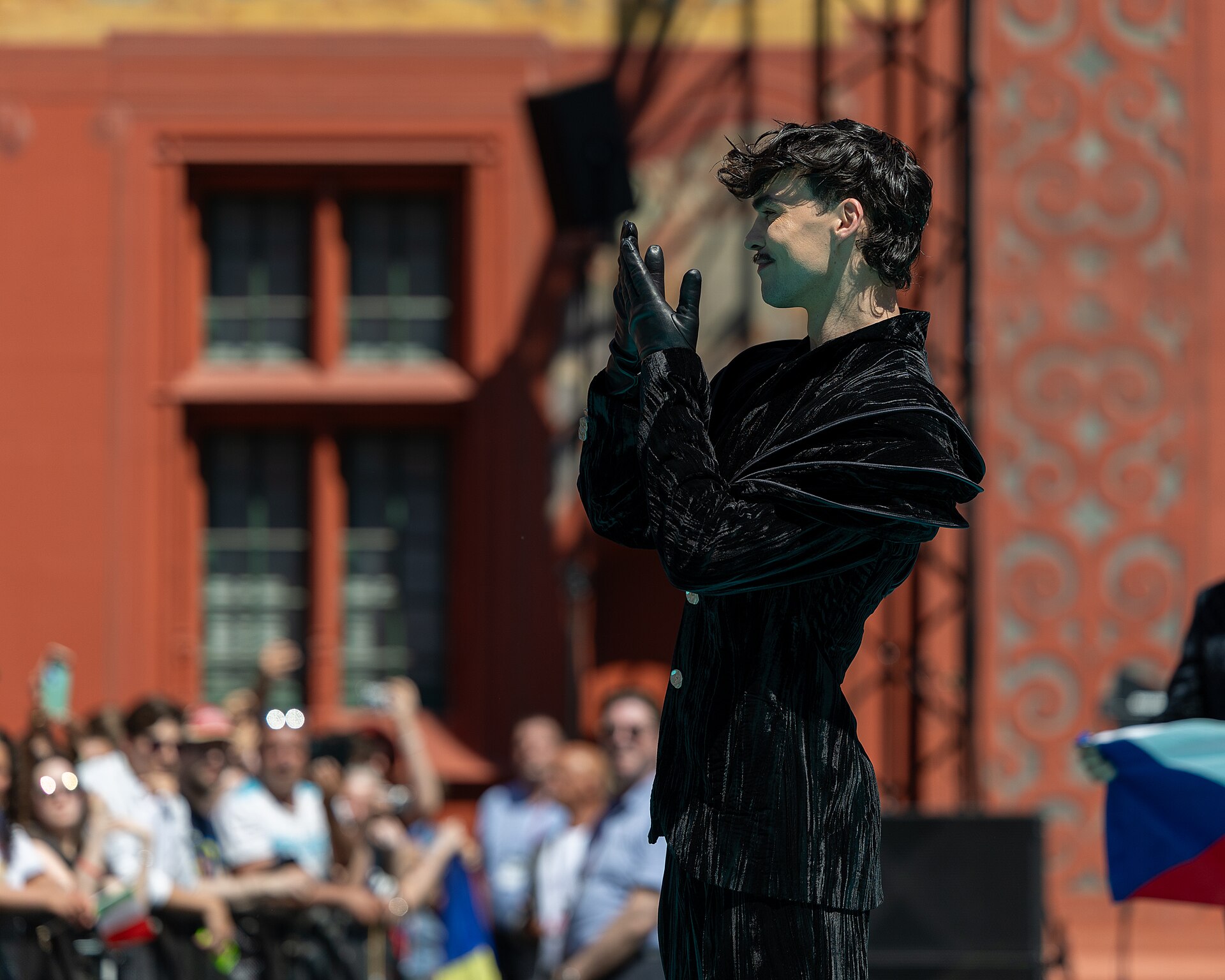 ADONXS, representing Czechia, on the Turquoise Carpet at Eurovision 2025 in Basel, Switzerland.