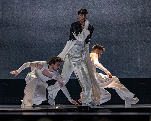 ADONXS, representing Czechia, performing at Eurovision 2025 in Basel, Switzerland.