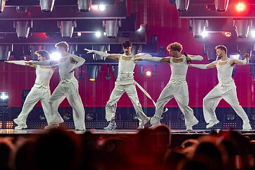 ADONXS, representing Czechia, performing at Eurovision 2025 in Basel, Switzerland.