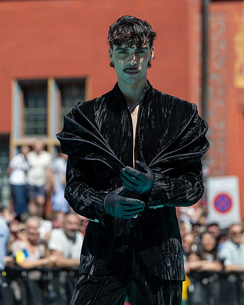 ADONXS, representing Czechia, on the Turquoise Carpet at Eurovision 2025 in Basel, Switzerland.