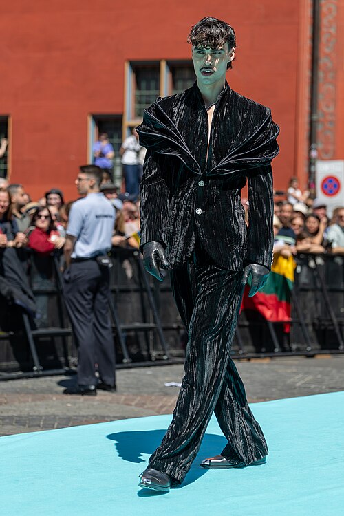 ADONXS, representing Czechia, on the Turquoise Carpet at Eurovision 2025 in Basel, Switzerland.