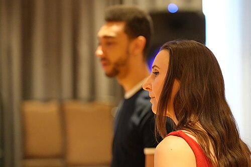 AJ Howard & Laura Glaess, dancers & instructors, at California Dance Festival 2025 in Sacramento, California at a class called Lindy Hop.
