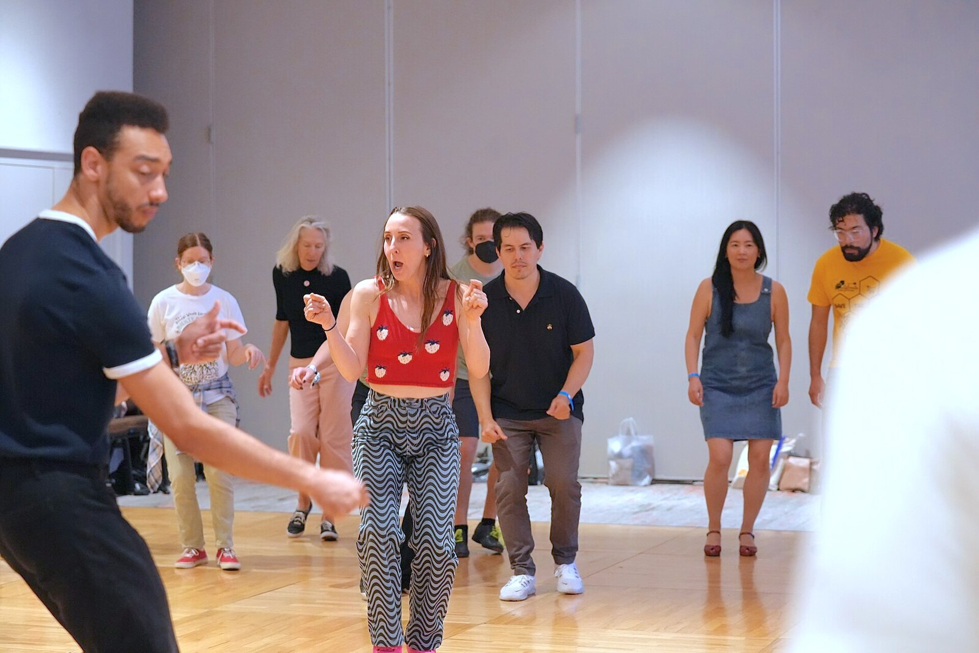 AJ Howard & Laura Glaess, dancers & instructors, at California Dance Festival 2025 in Sacramento, California at a class called Lindy Hop.