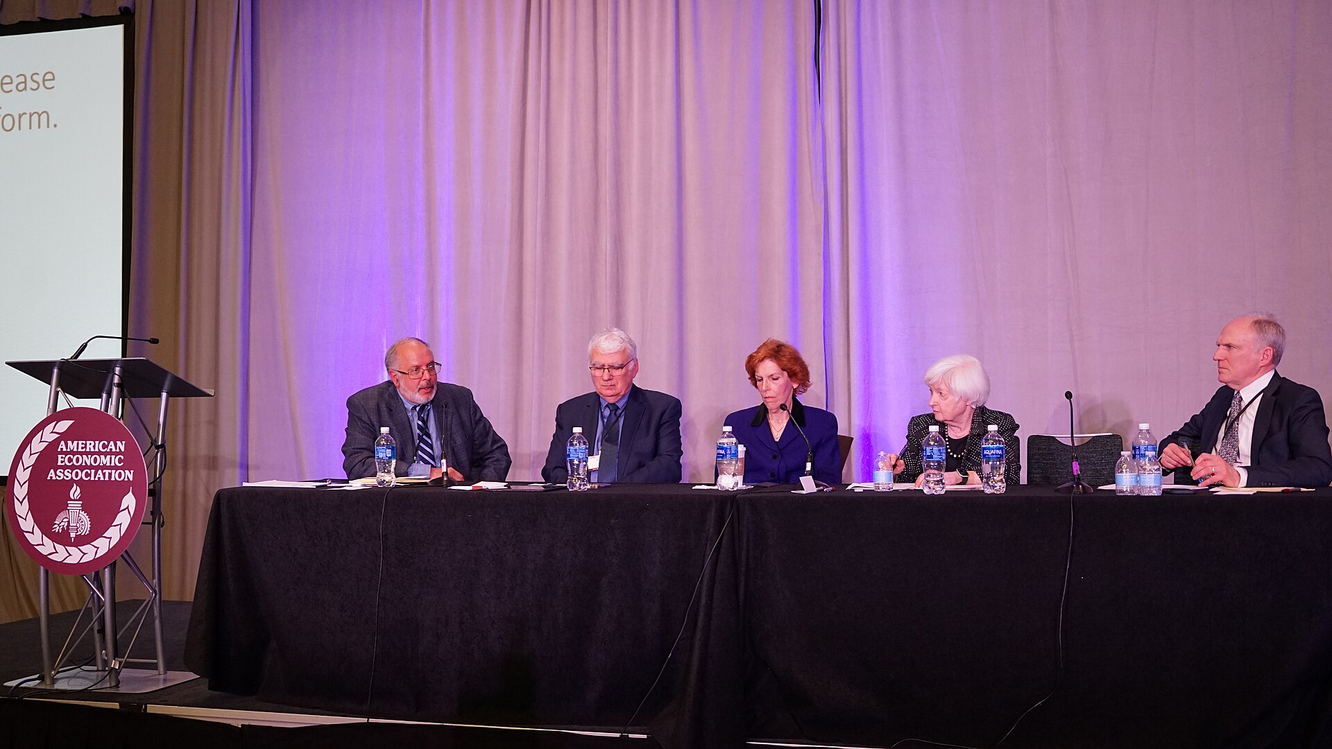 Anil Kashyap, Athanasios Orphanides, Loretta Mester, Janet Yellen, David Romer at the ASSA (AEA) Annual Meeting 2026 in Philadelphia, PA for "Future of the Fed"