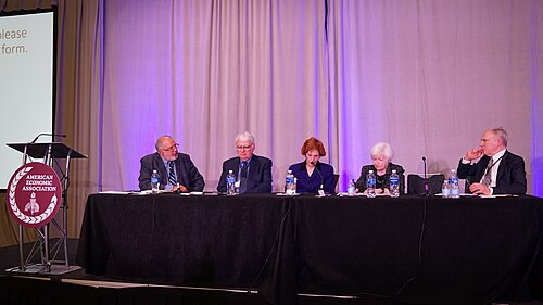 Anil Kashyap, Athanasios Orphanides, Loretta Mester, Janet Yellen, David Romer at the ASSA (AEA) Annual Meeting 2026 in Philadelphia, PA for "Future of the Fed"
