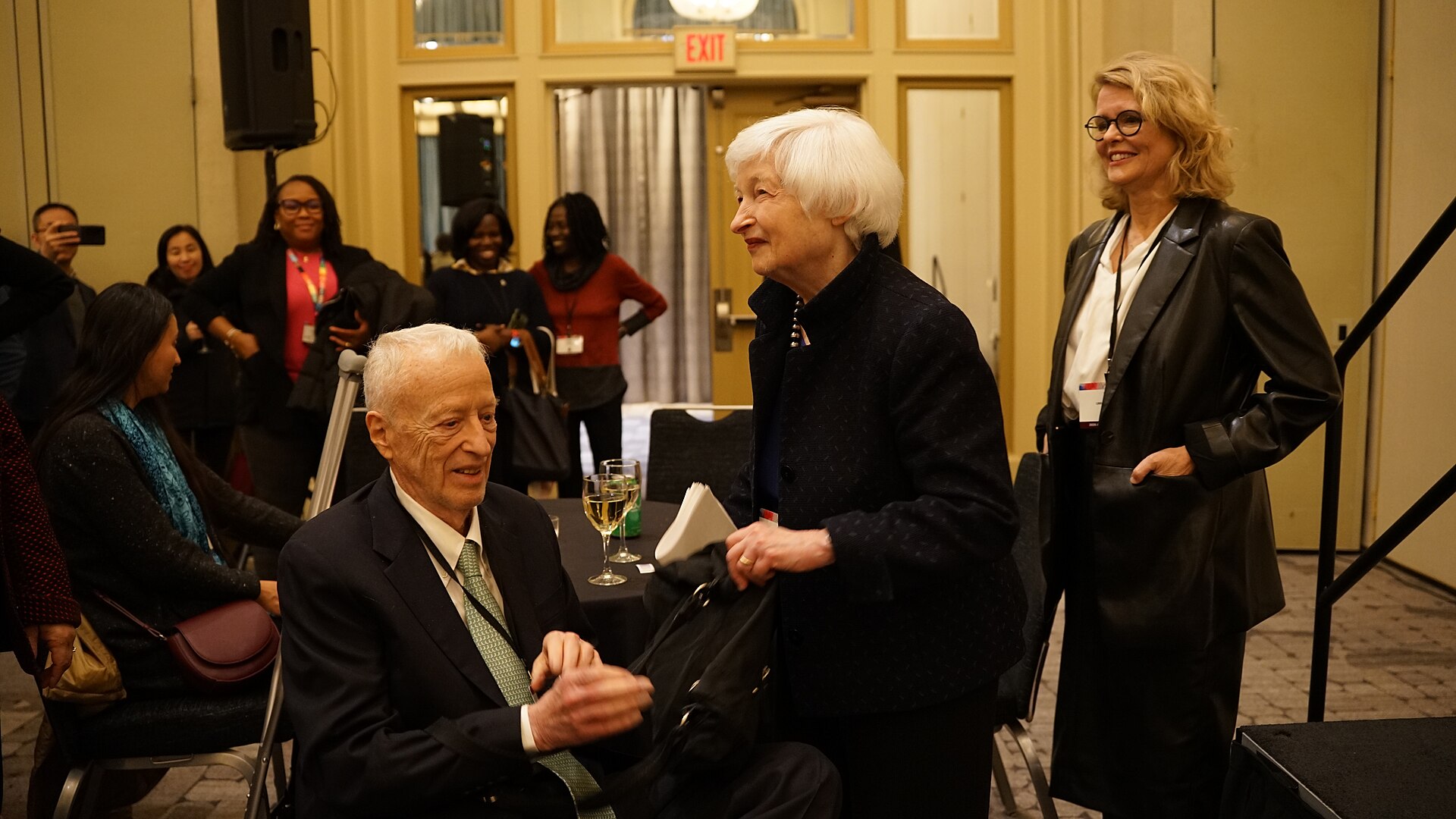 Janet Yellen with George Akerlof, Linda Tesar at the ASSA Annual Meeting (AEA) 2026 in Philadelphia, PA