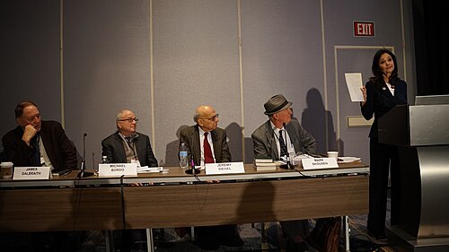 Jeremy Siegel, Mark Skousen at the ASSA Annual Meeting (AEA) 2026 in Philadelphia, PA in session on [Honoring Milton Friedman on his 50th Anniversary of Winning the Nobel Prize]
