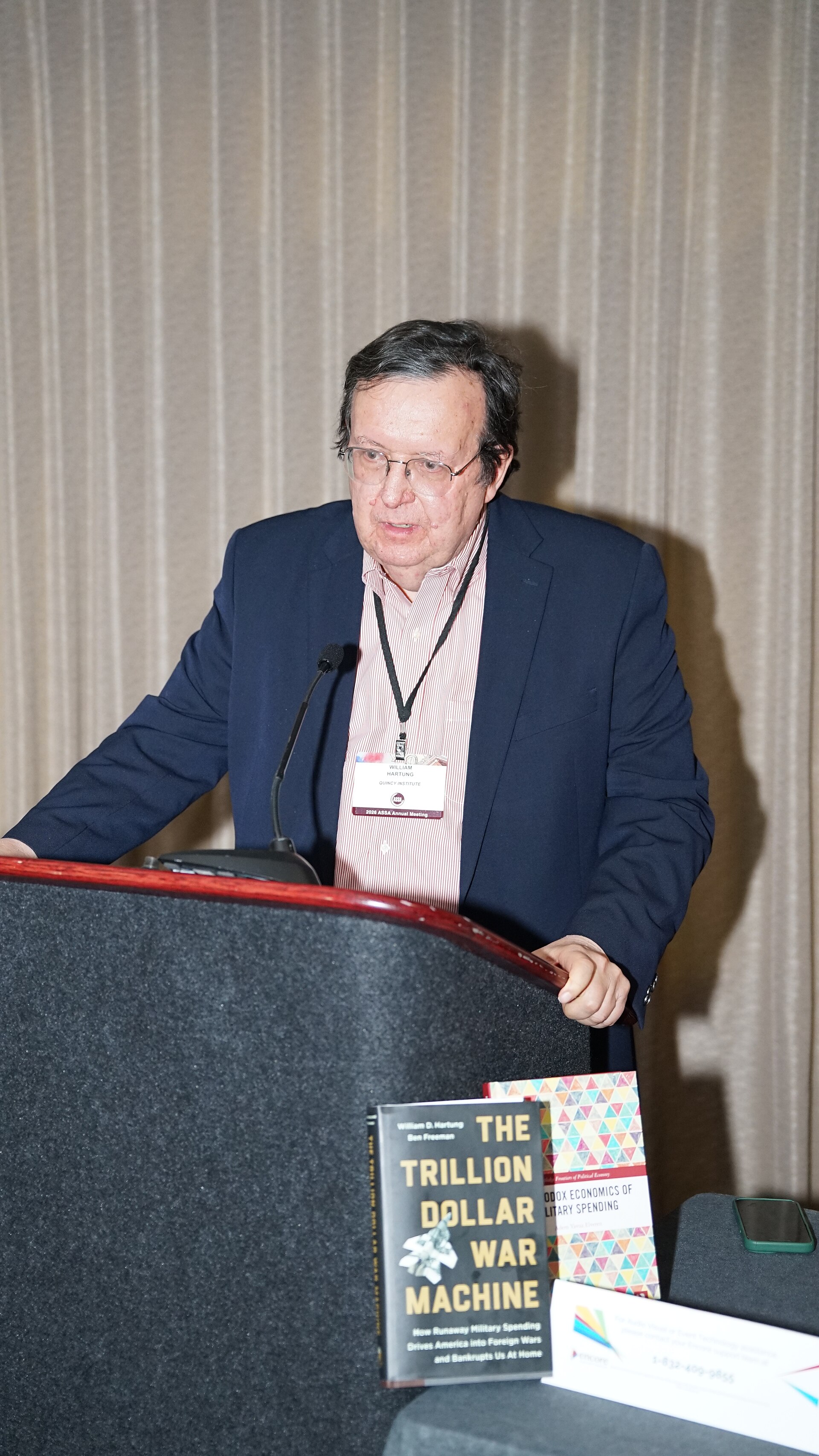 William D. Hartung at the ASSA (AEA) Annual Meeting 2026 in Philadelphia, PA in "Economics of War vs Economics of Cooperation"