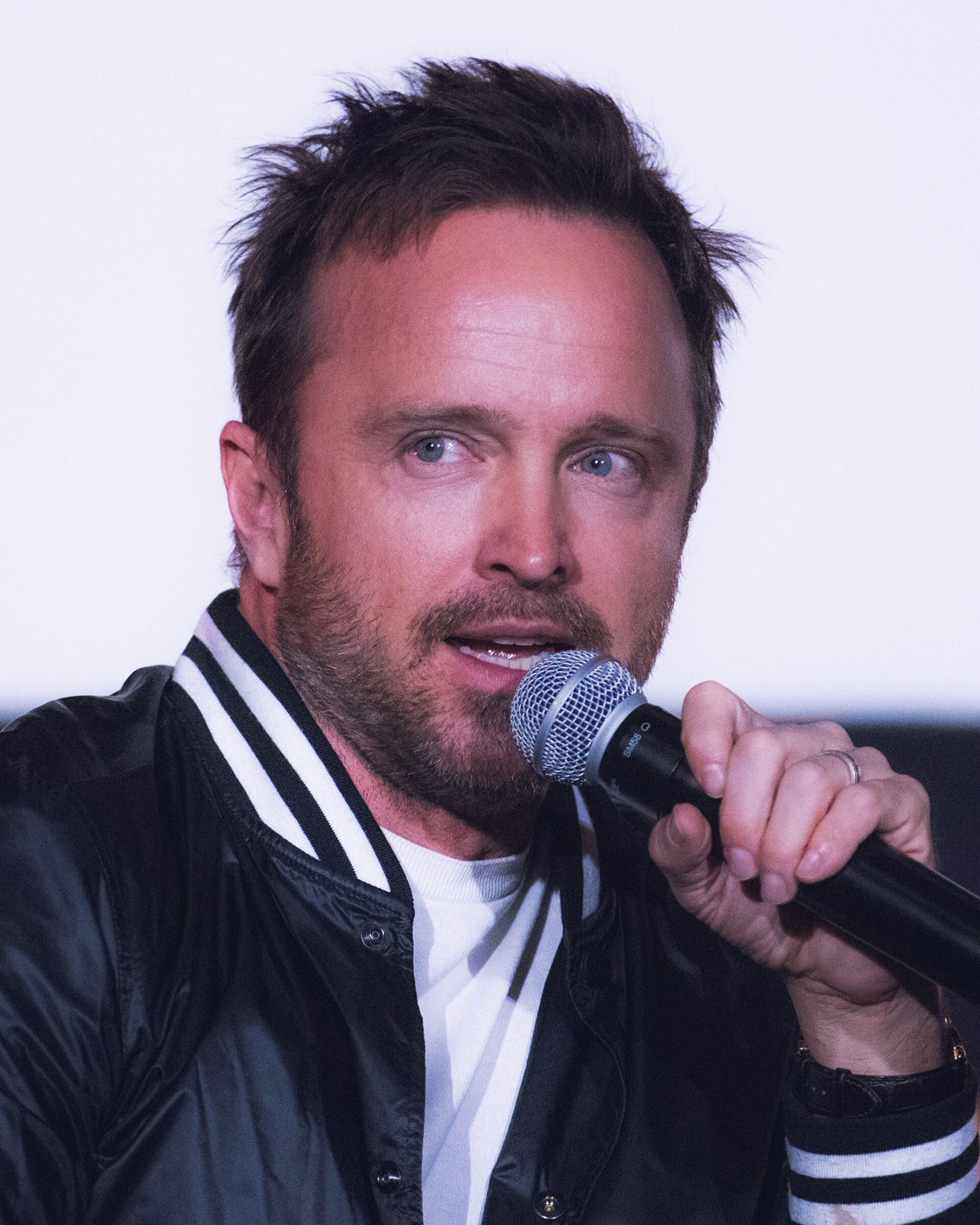 Aaron Paul speaking at AMC The Grove 14 about Ash.