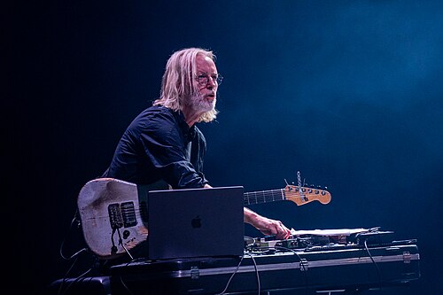 Eivind Aarset on stage in 2024