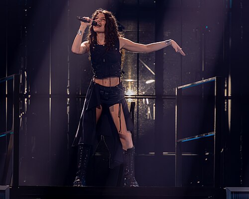 Abor & Tynna, representing Germany, performing at Eurovision 2025 in Basel, Switzerland.