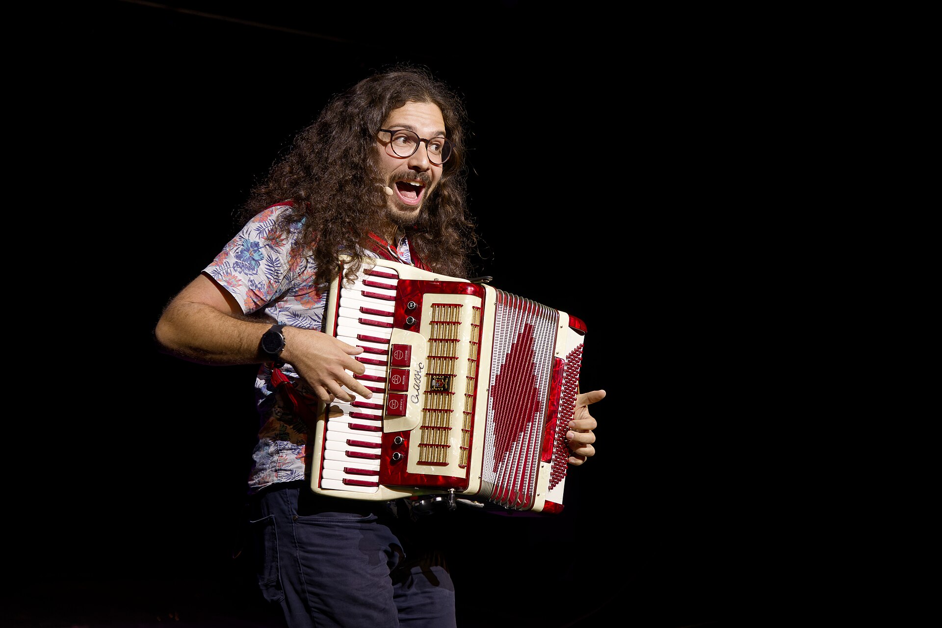 Accordion Ryan, performer, at the 2024 Edinburgh Festival Fringe in the show, Fast Fringe.