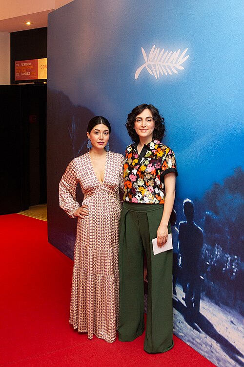 Actresses Niousha Akhshi and Mahsa Rostami at 2024 Cannes Film Festival for the film, The Seed of the Sacred Fig