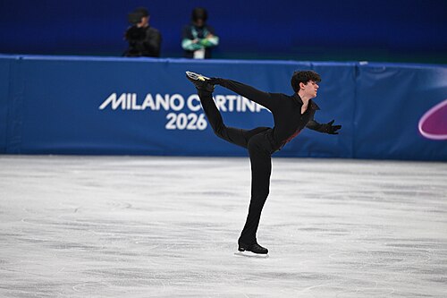 MILAN, ITALY - 10 FEBRUARY 2026: Adam Hagara of Slovakia competes during the Figure Skating Men Single Skating Short Program at the Olympic Winter Games Milano Cortina 2026 Milano Ice Skating Arena on February 10, 2026 in Milan, Italy
