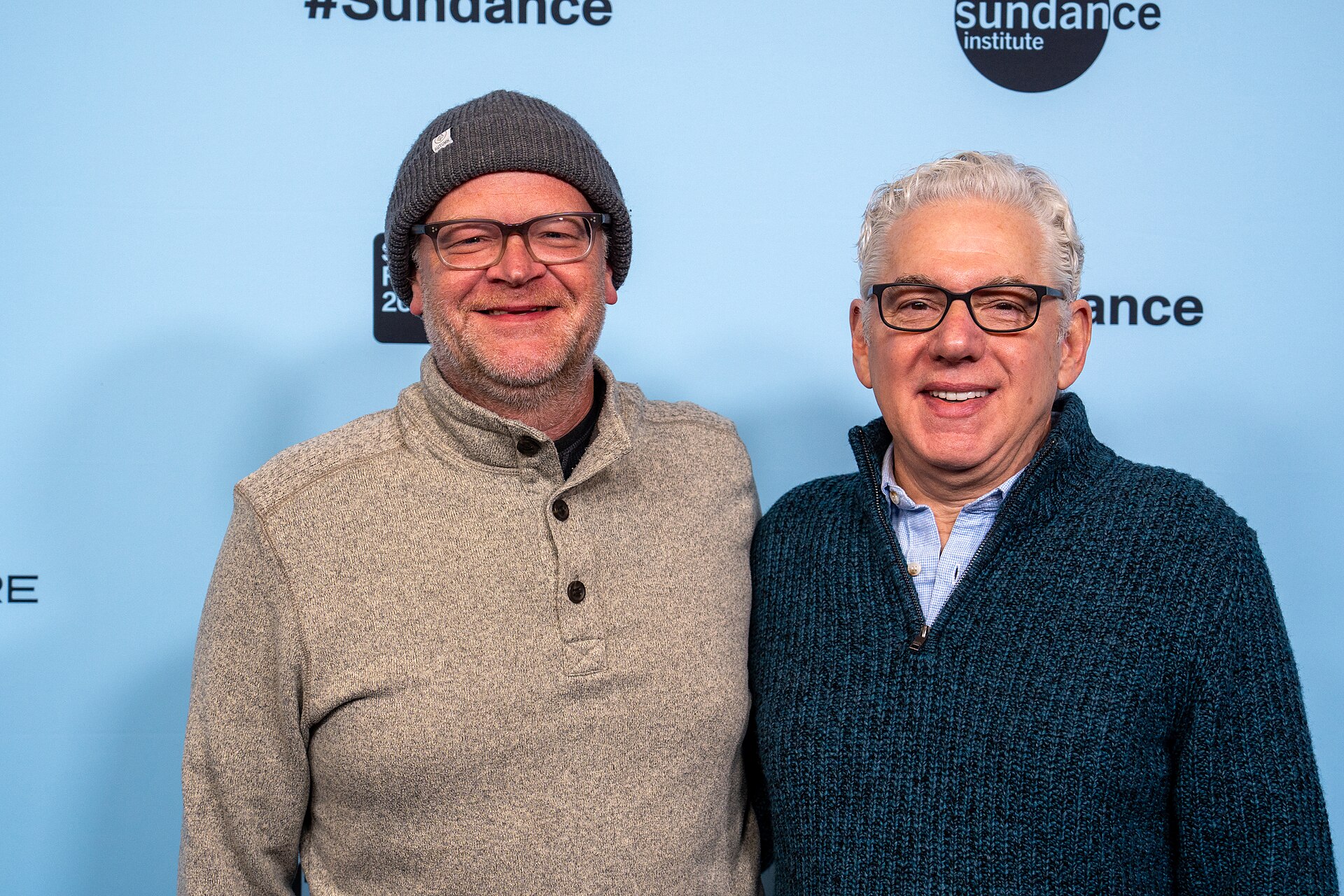 Adam Montgomery and Roberty May at the 2025 Sundance Film Festival for Bucks County, USA