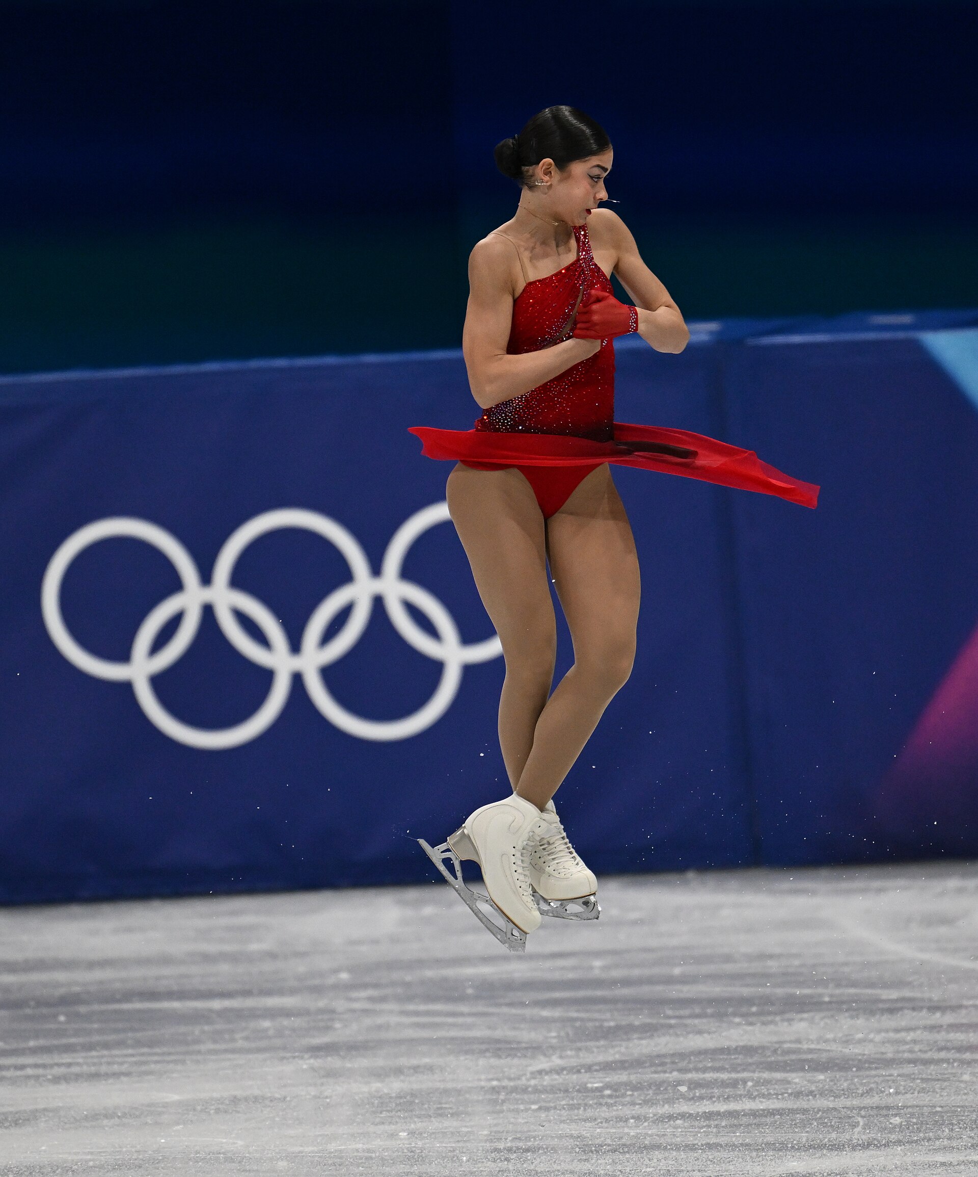 MILAN, ITALY - 19 FEBRUARY 2026: Adeliia PETROSIAN of Armenia compete during the Figure Skating Women Single Skating Free Skating at the Olympic Winter Games Milano Cortina 2026 Milano Ice Skating Arena on February 19, 2026 in Milan, Italy