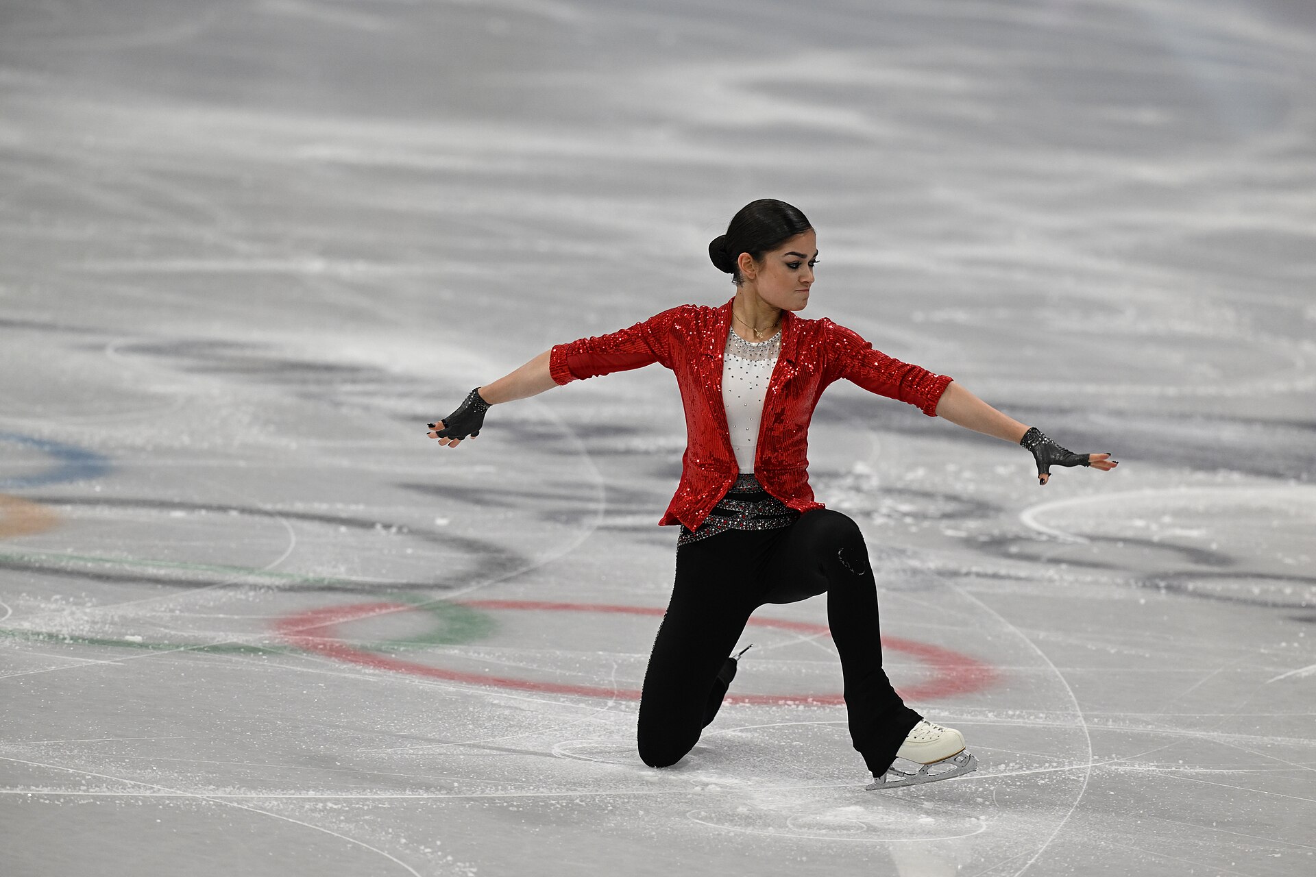 MILAN, ITALY - 17 FEBRUARY 2026: Adeliia PETROSIAN of Russia (AIN) compete during the Figure Skating Women Single Skating Short Program at the Olympic Winter Games Milano Cortina 2026  Milano Ice Skating Arena on February 17, 2026 in Milan, Italy