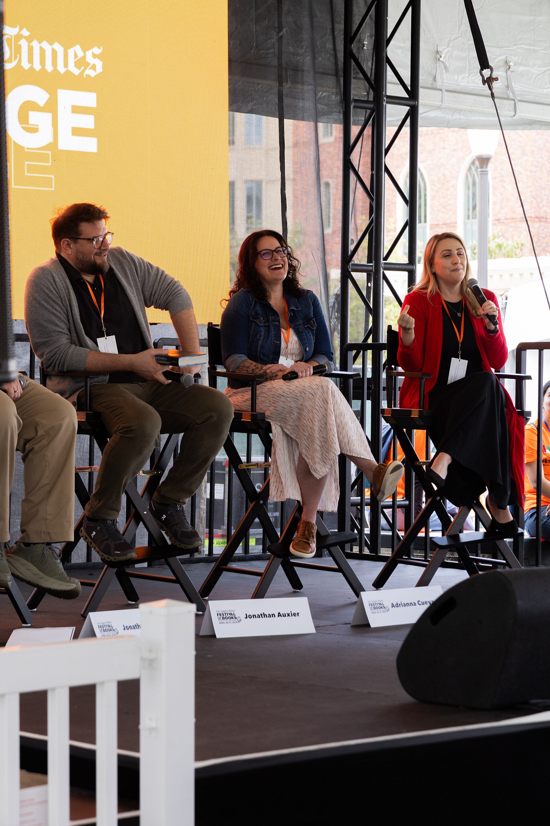Adrianna Cuevas, writer, at the Los Angeles Festival of Books in Los Angeles, California in April 2025.