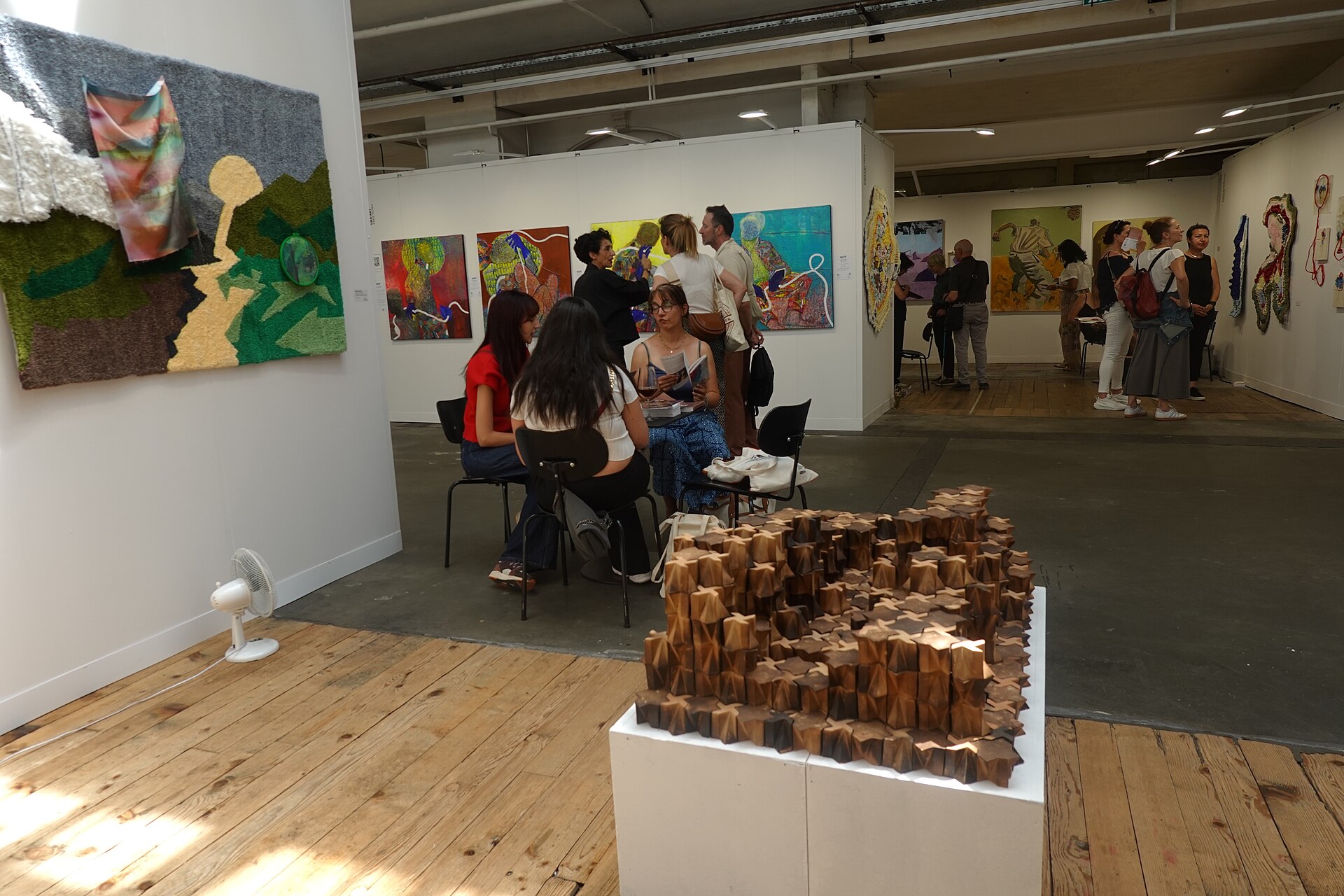 Visitors at the inaugural Africa Basel house at Art Basel 2025