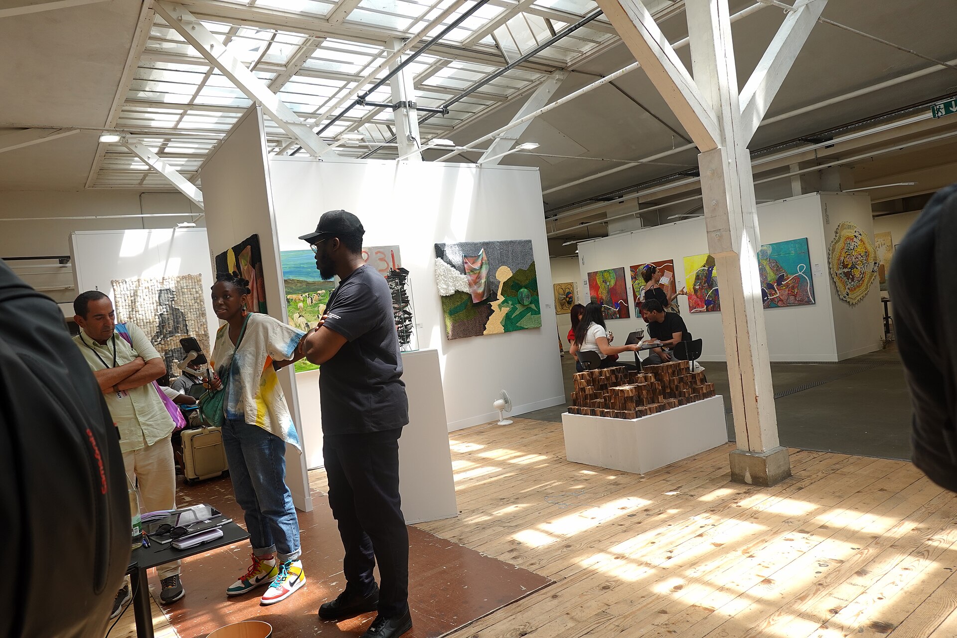 Visitors at the inaugural Africa Basel house at Art Basel 2025