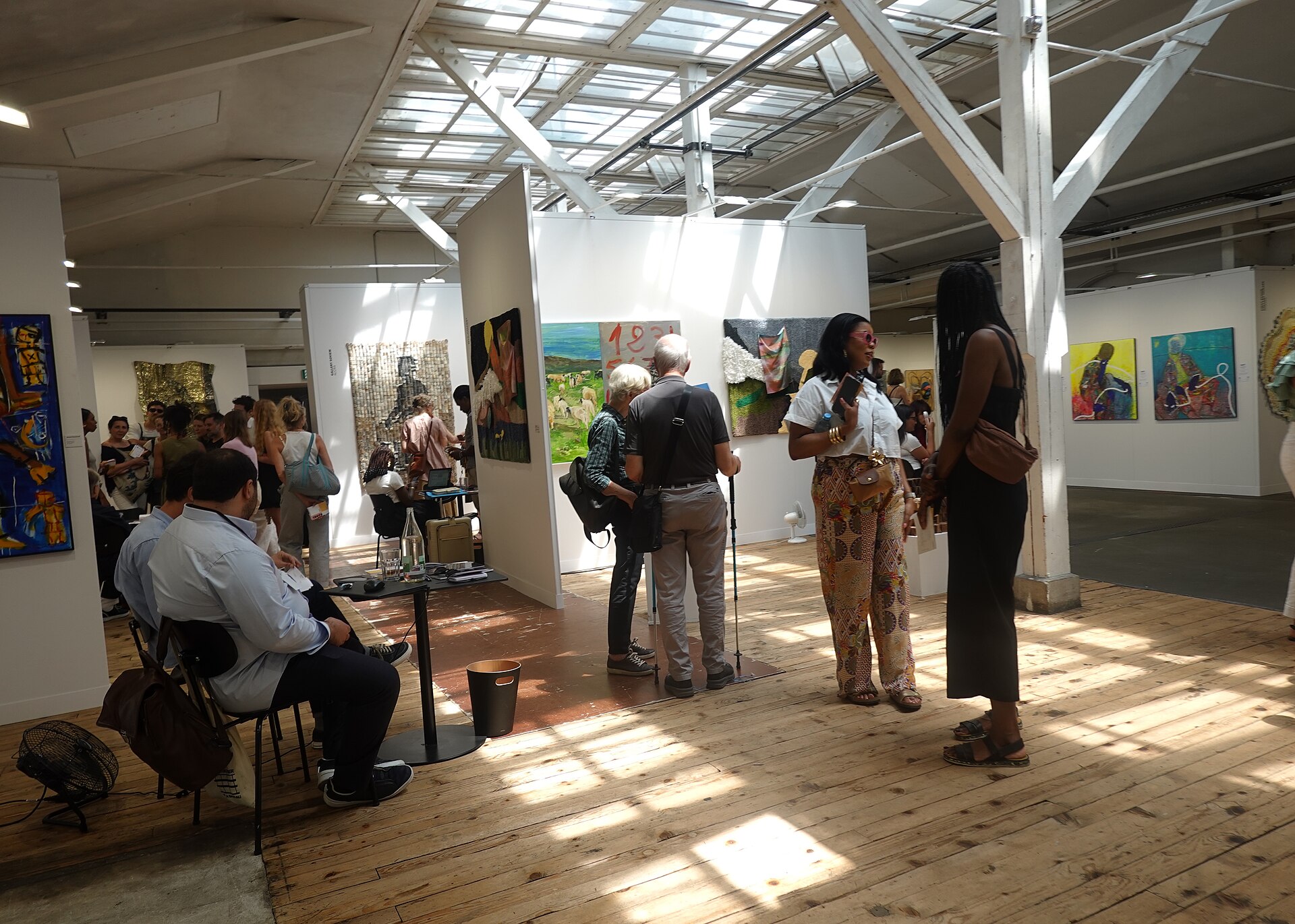 Visitors at the inaugural Africa Basel house at Art Basel 2025