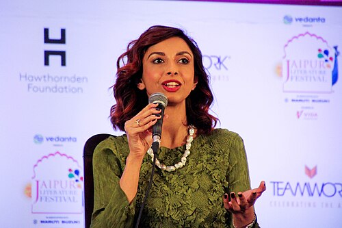 Aishwarya Jha, author, at the 2025 Jaipur Literature Festival in Jaipur, India.