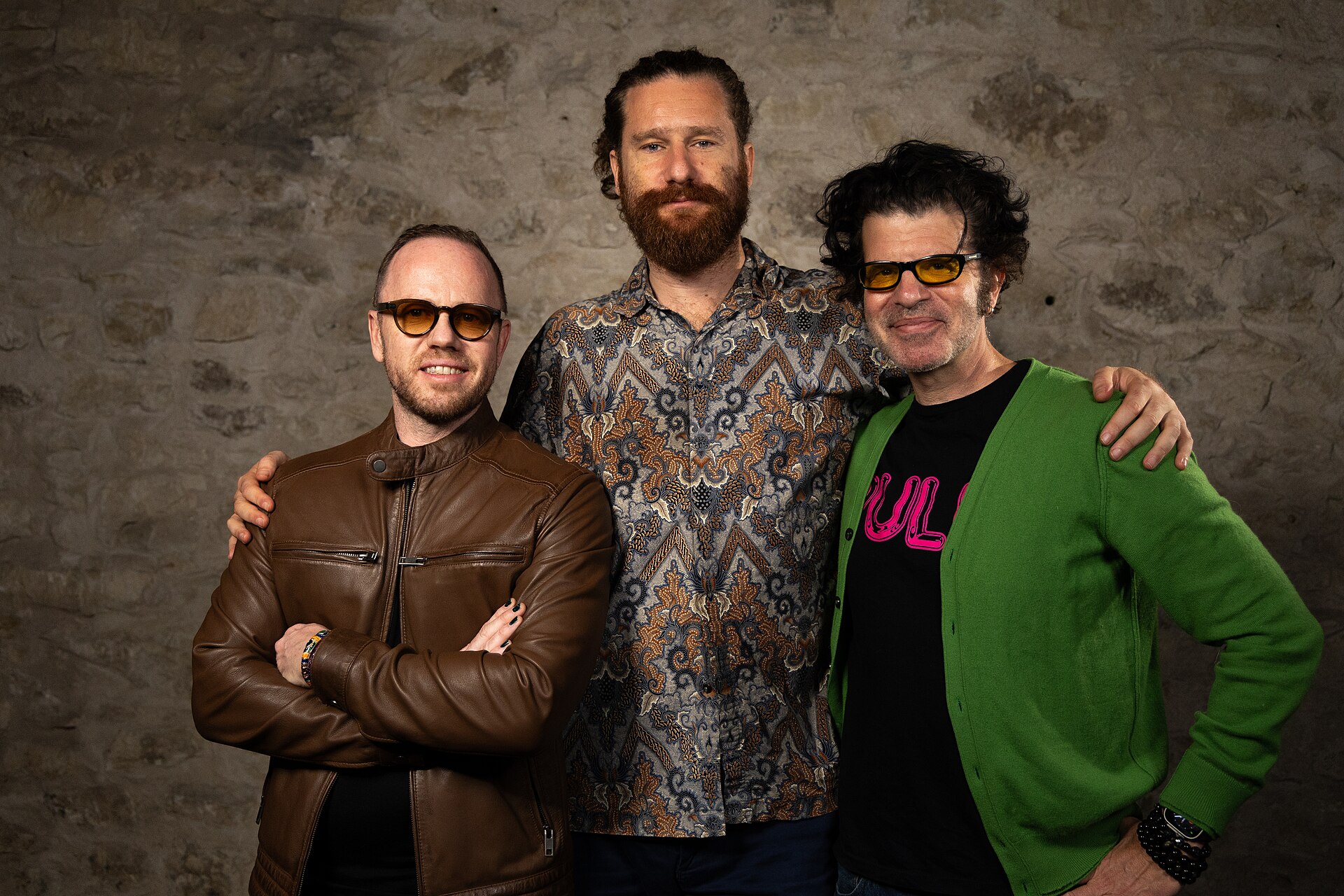 Alan R. Milligan, Jake Wachtel, and Daniel Raymont at the WikiPortraits studio at the 2025 SXSW Festival.