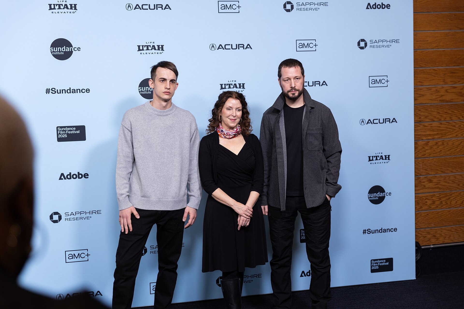 Alex Babenko, Raney Aronson Rath, and Mstyslav Chernov at the 2025 Sundance Film Festival for the premiere of “2000 Meters to ANDRIIVKA”
