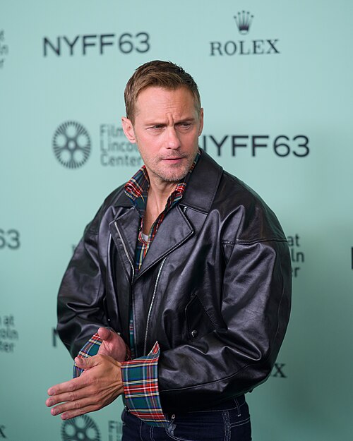Alexander Skarsgård at the 63rd New York Film Festival in New York City for the film Pillion