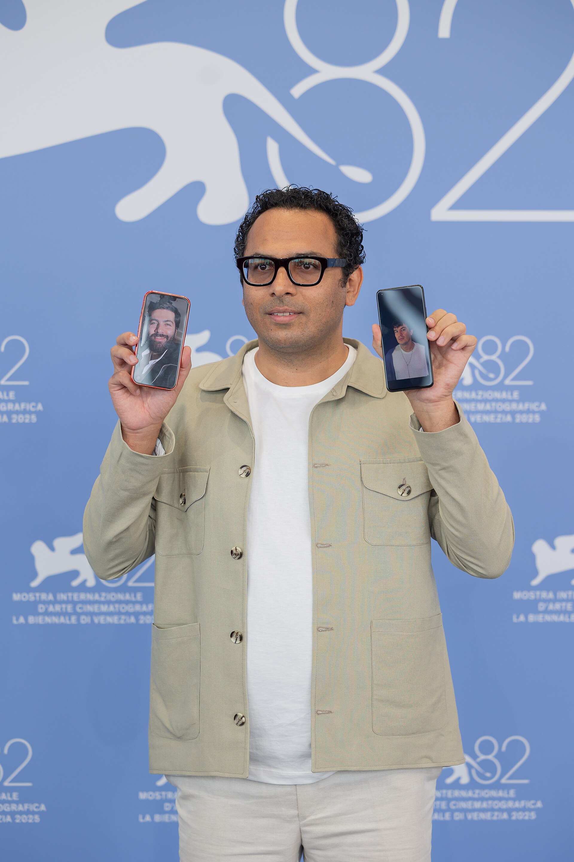 Ali Asgari, director, screenwriter, at 82nd Venice International Film Festival in Venice, Italy for the film "Komedie Elahi" (Divine Comedy).