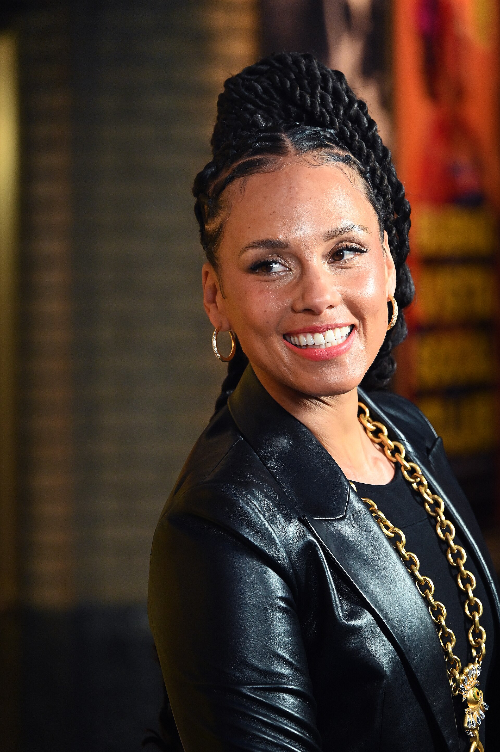 Alicia Keys at the first anniversary celebration for "Hell's Kitchen" on Broadway, April 2025