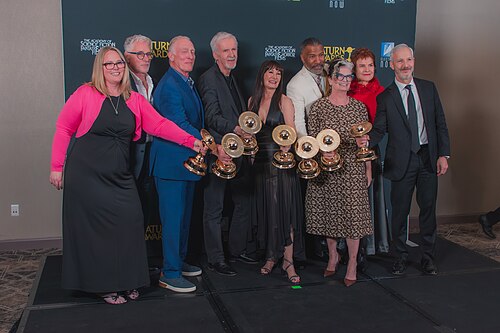 Carrie Henn, Carl Toop, Mark Rolston, James Cameron, Gale Anne Hurd, Ricco Ross, Jenette Goldstein, Cynthia Scott, & Matt Winston at the 53rd Saturn Awards