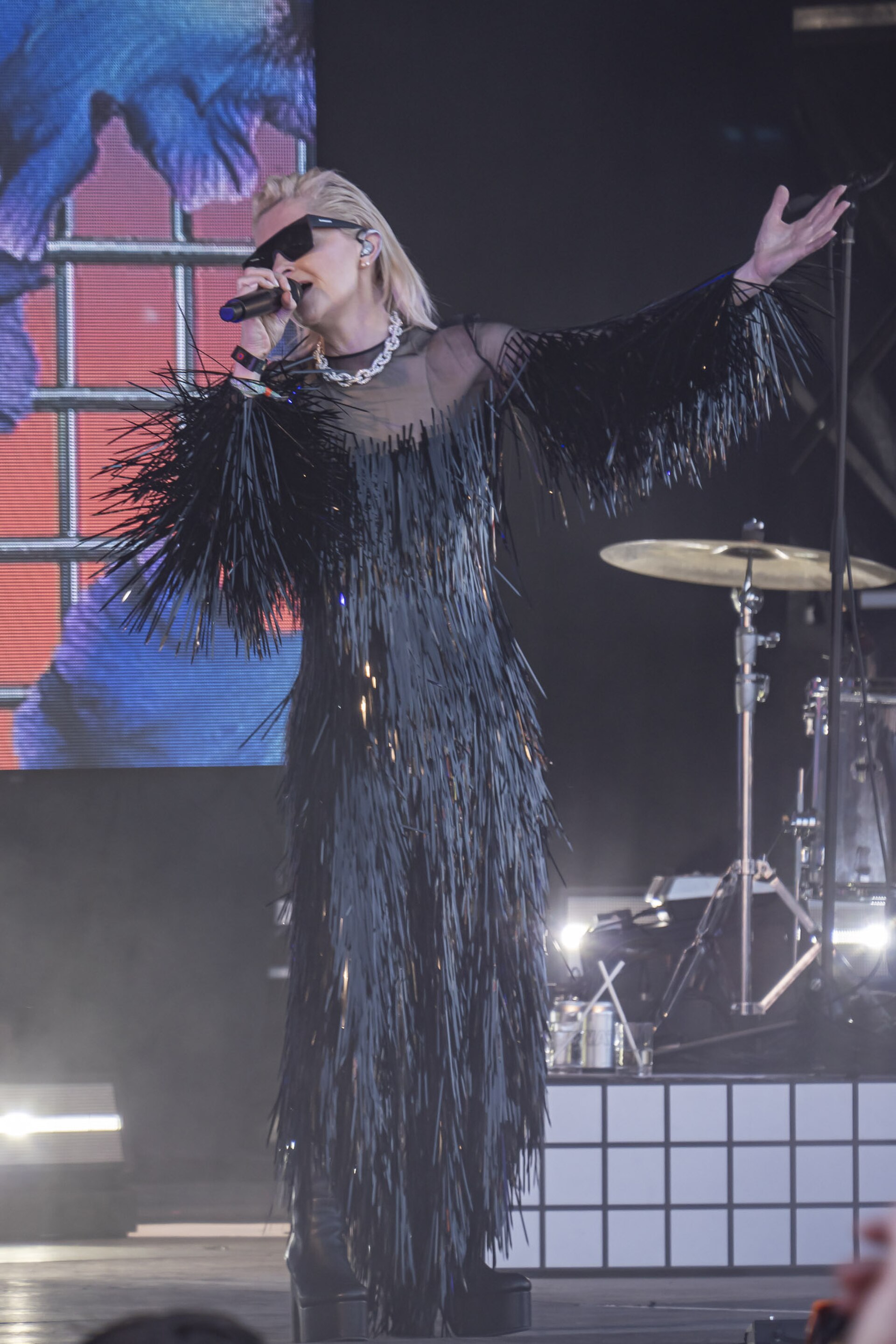 Alison Goldfrapp performing at the Glastonbury Festival in 2023